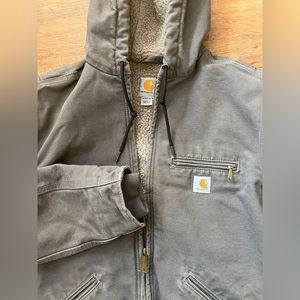 Carhartt loose fit washed duck Sherpa lined jacket